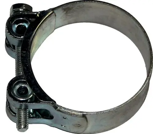 Edelstahl-Schelle zur Befestigung von Schläuchen, mit Schraubmechanismus. Geeignet für professionelle Anwendungen, beispielsweise von der Marke Wolf.